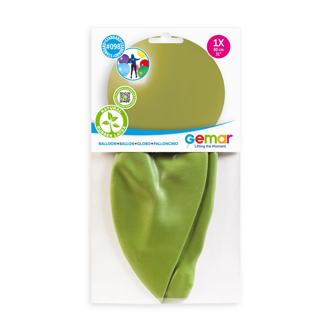 Gemar 31" Jungle Green #098 G30 1pc Round Balloon — Italian store pack original 1200px
