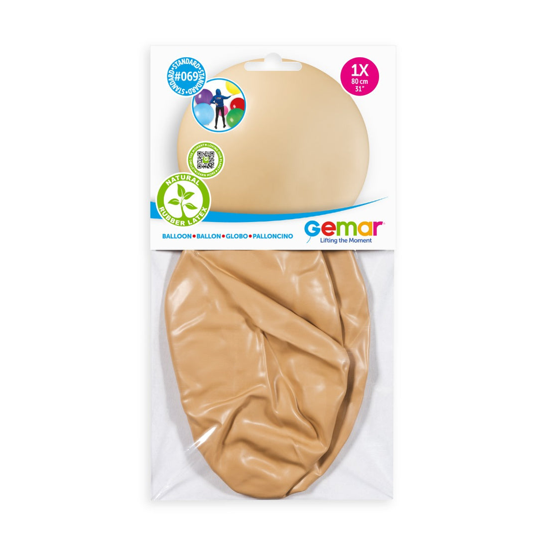 Gemar 31" Blush #069 G30 1pc Round Balloon — Italian store pack original 1200px