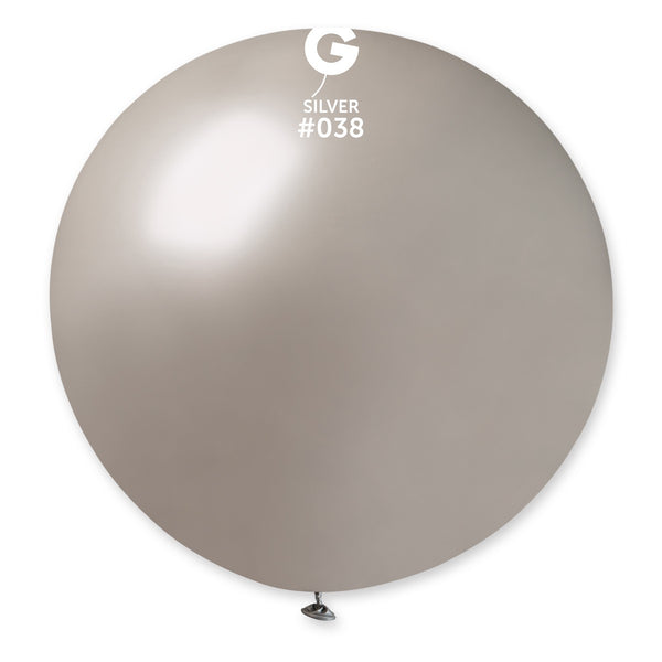 Gemar 31" Metallic Silver #038 GM30 1pc Round Balloon — Italian store beauty original 1200px
