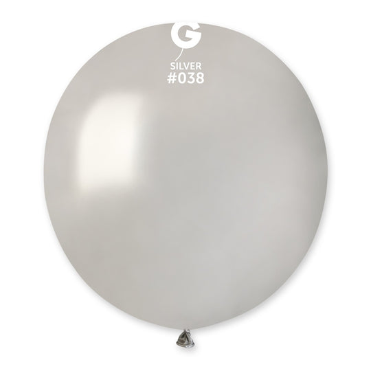 19" Metallic Silver #038 GM19 25pcs Round Balloon — Italian store beauty original 1200px
