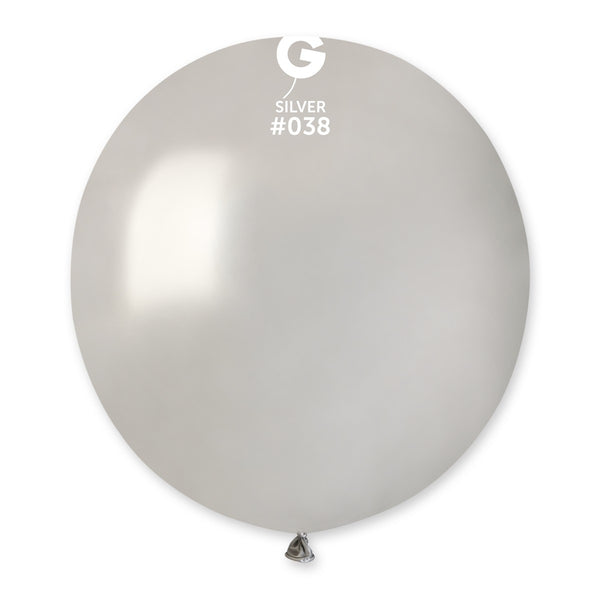 19" Metallic Silver #038 GM19 25pcs Round Balloon — Italian store beauty original 1200px