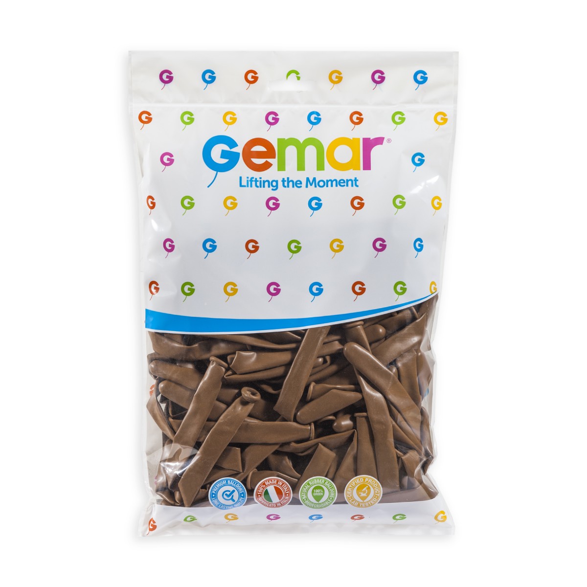 Gemar 3" Mocha #076 D6 50pcs Modelling Balloons — Italian store pack original 1200px