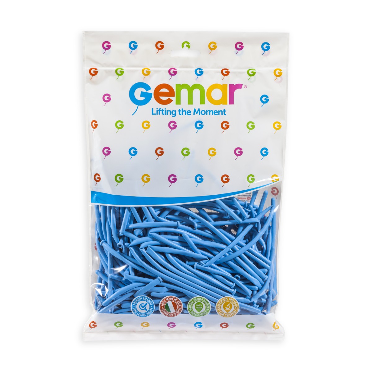 Gemar 1" Baby Blue #072 D2 100pcs Modelling Balloons — Italian store pack original 1200px