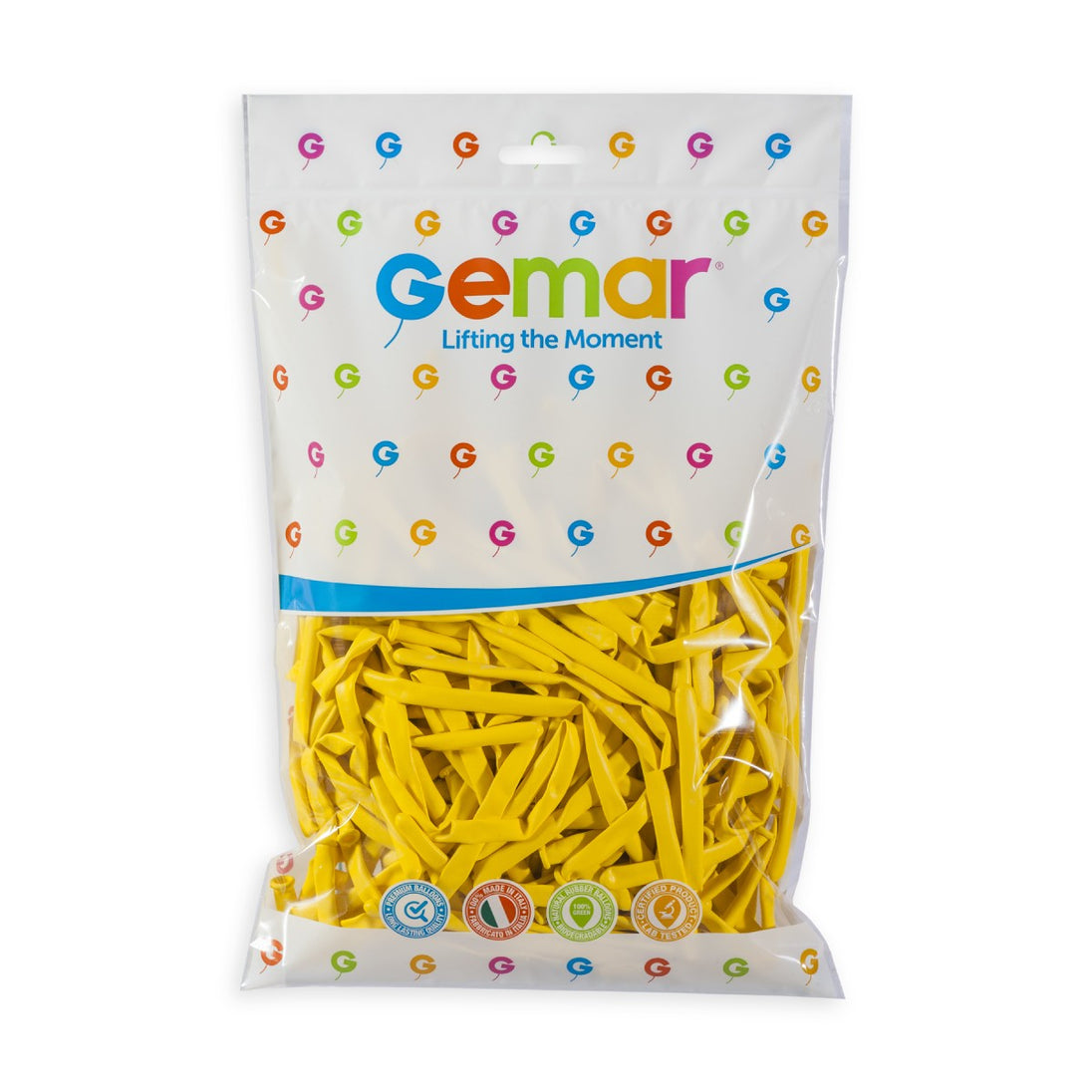 Gemar 2" Yellow #002 D4 100pcs Modelling Balloons — Italian store pack original 1200px