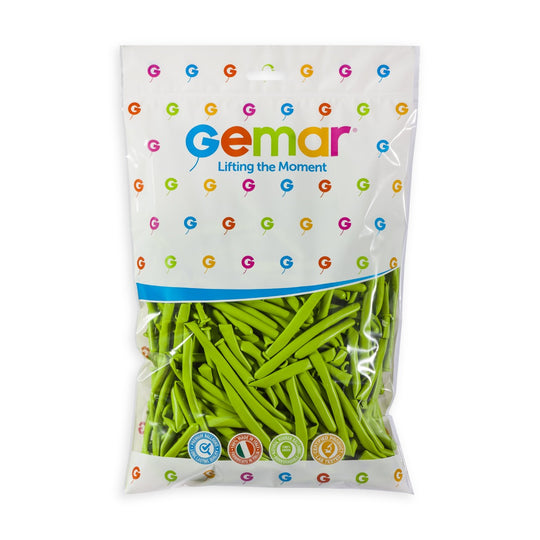 Gemar 2" Light Green #011 D4 100pcs Modelling Balloons — Italian store pack original 1200px