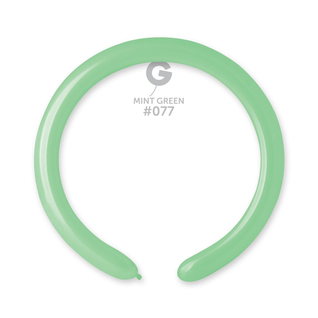 Gemar 2" Mint Green modelling balloon, single inflated balloon