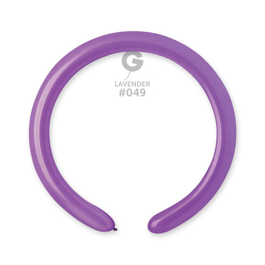 Gemar 2" Lavender modelling balloon, single inflated balloon