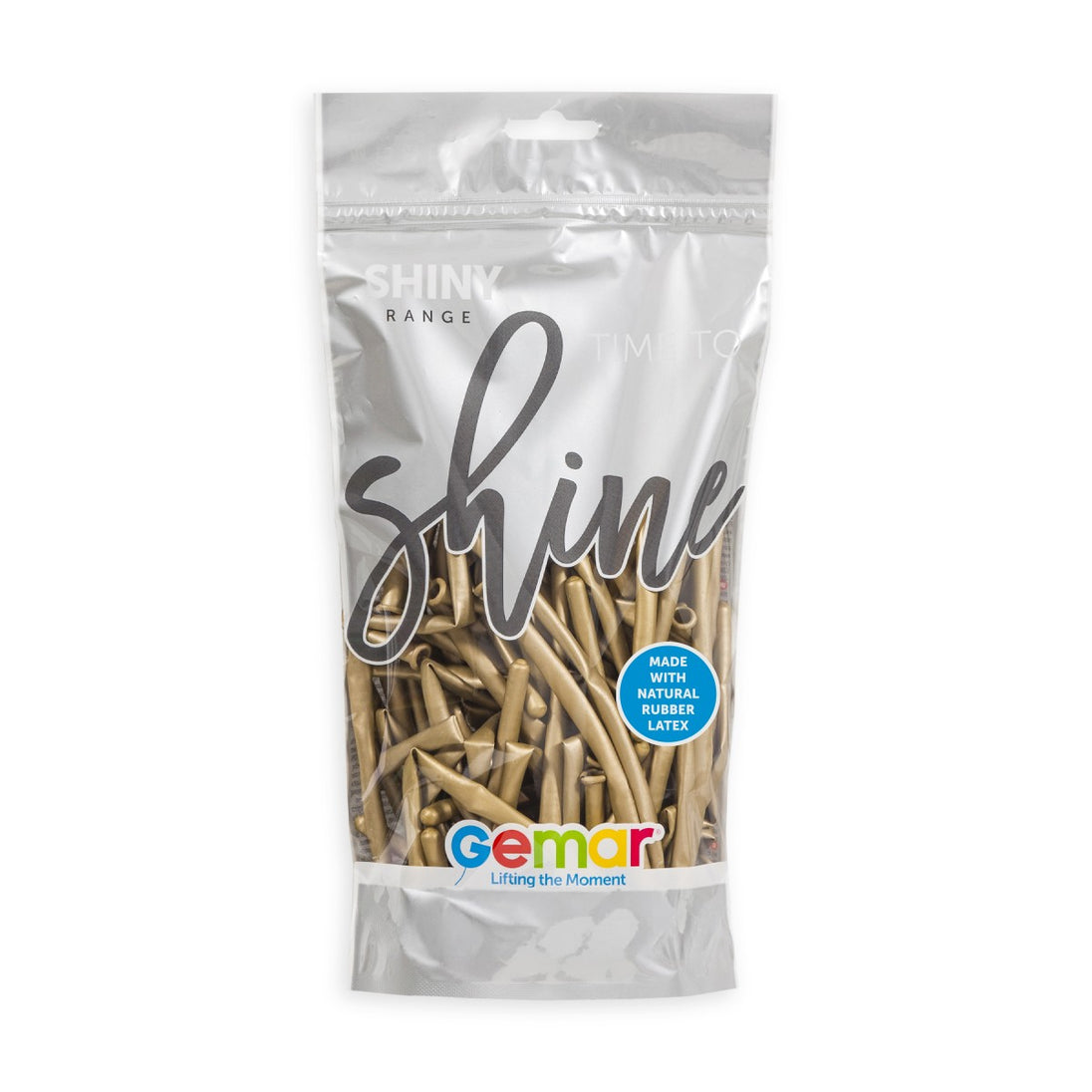 Gemar 2" Shiny Gold modelling balloons, 50pcs bag