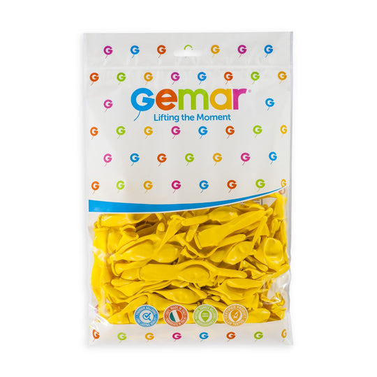 Gemar 6" Yellow #002 GL6 100pcs Link Balloons — Italian store pack original 1200px