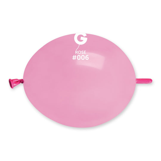 Gemar 6" Rose link balloon, single inflated balloon