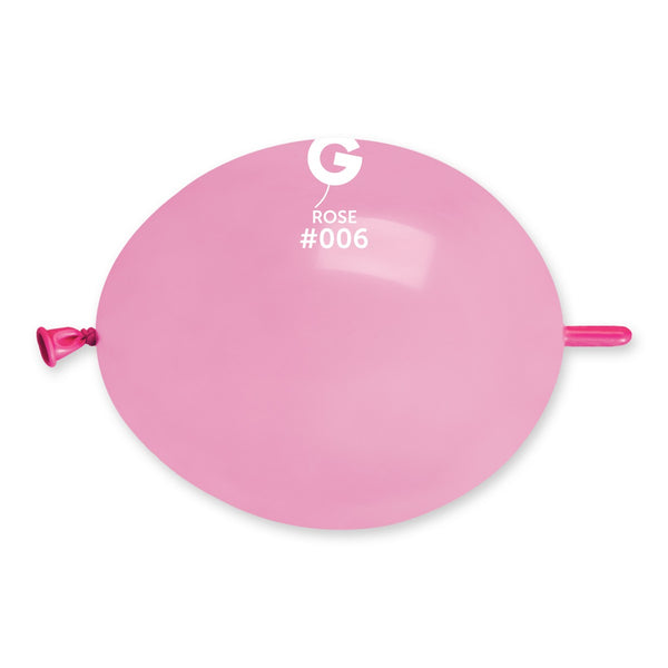 Gemar 6" Rose link balloon, single inflated balloon