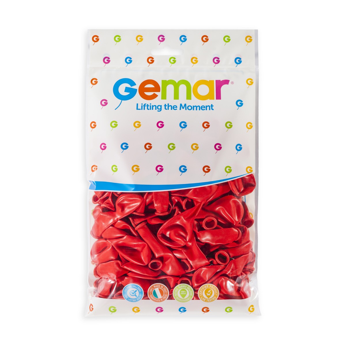Gemar 5" Red #045 A50 50pcs Round Balloon — Italian store pack original 1200px