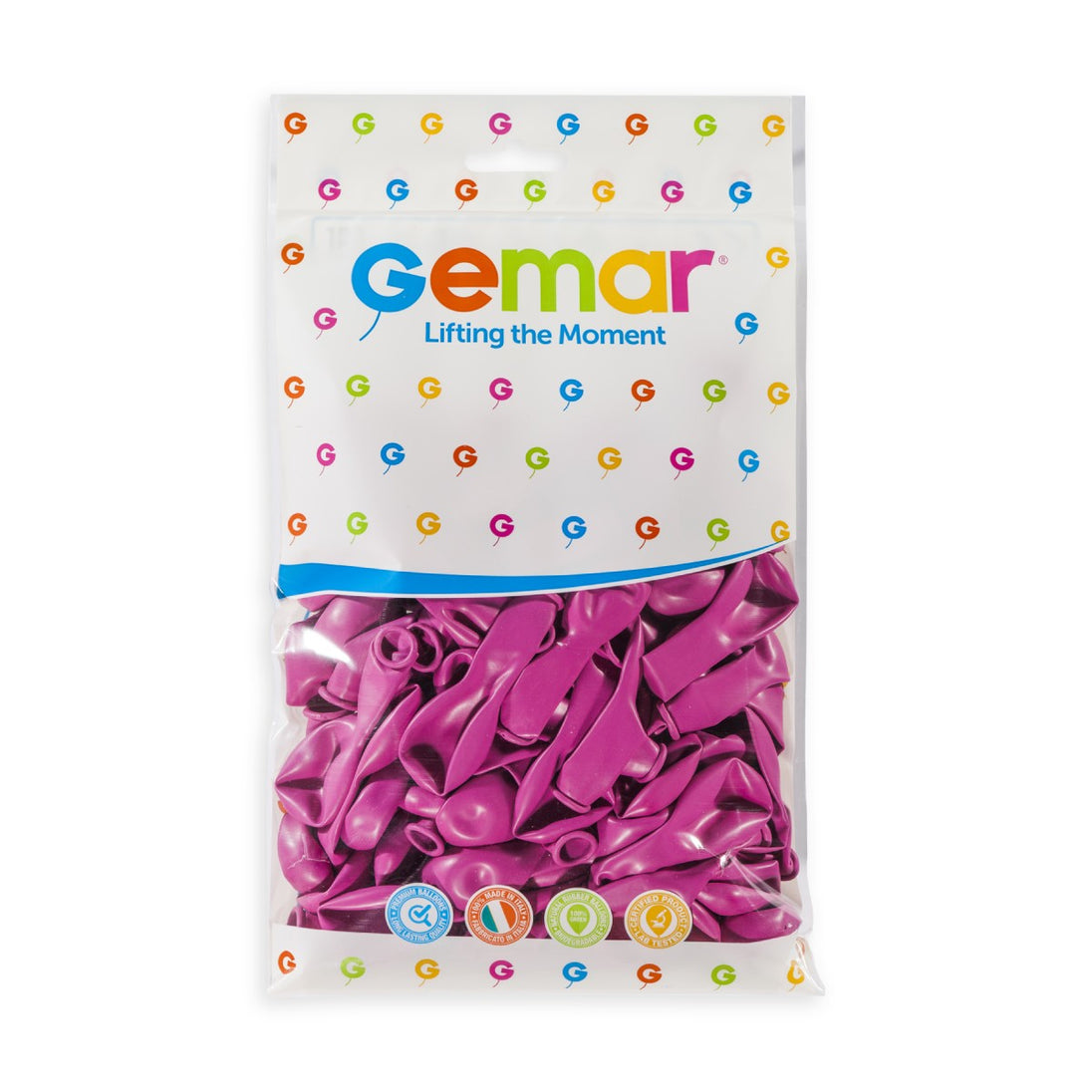 Gemar 5" Fuchsia #007 A50 50pcs Round Balloon — Italian store pack original 1200px
