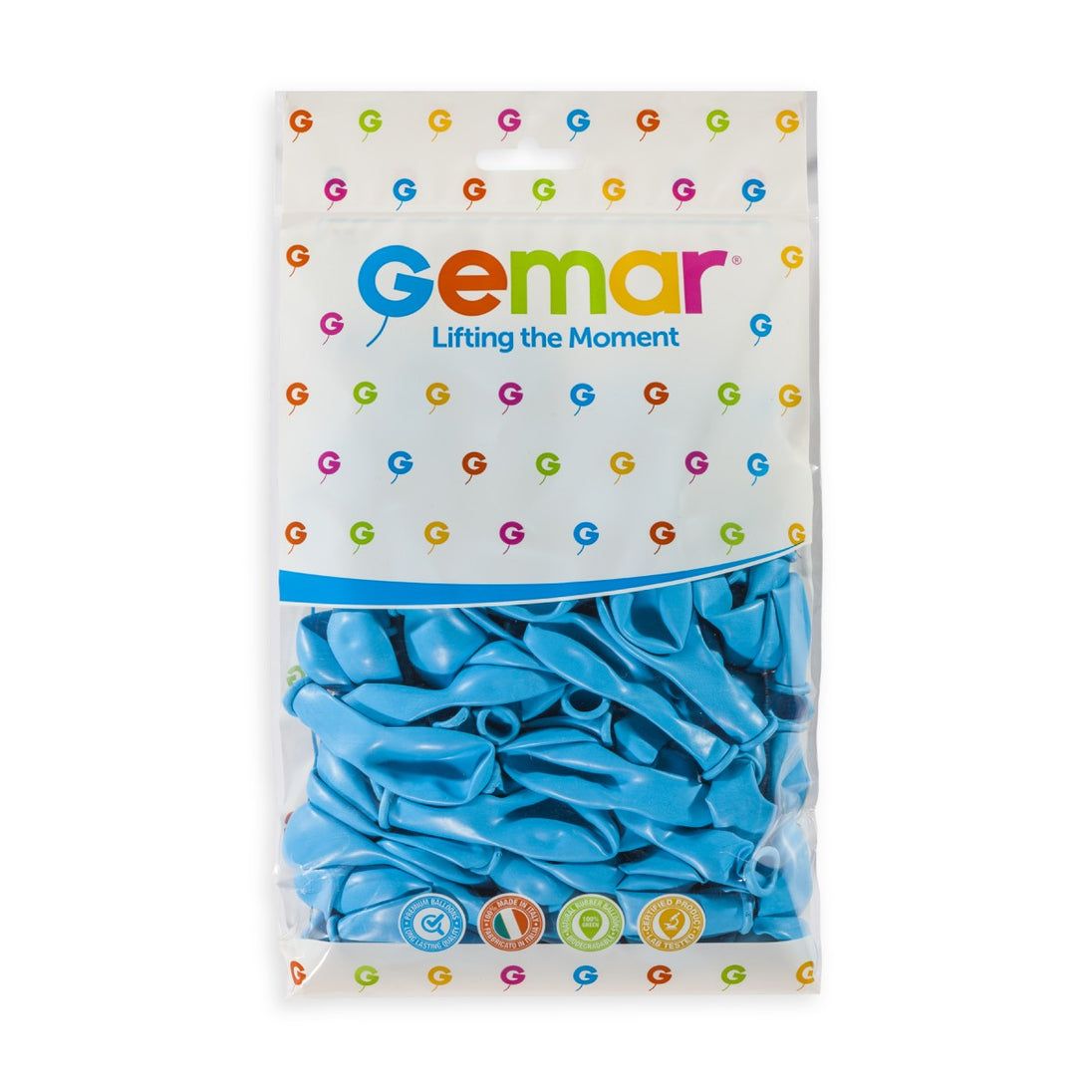 Gemar 5" Light Blue #009 A50 50pcs Round Balloon — Italian store pack original 1200px