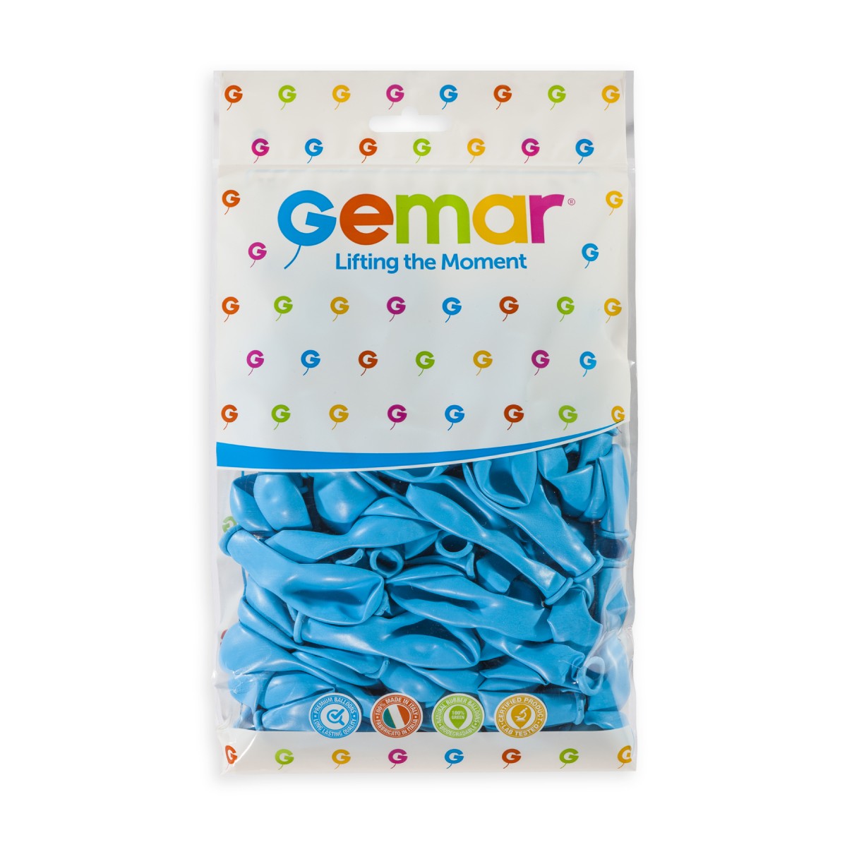 Gemar 5" Light Blue #009 A50 50pcs Round Balloon — Italian store pack original 1200px