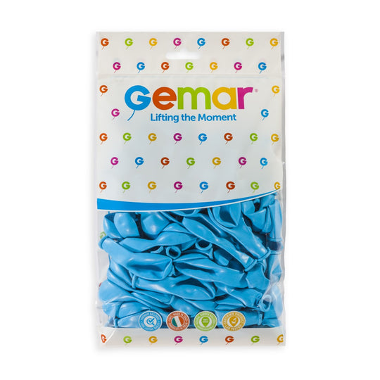 Gemar 5" Light Blue #009 A50 50pcs Round Balloon — Italian store pack original 1200px