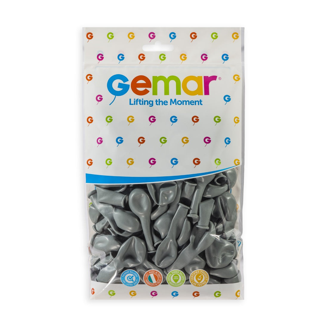Gemar 5" Grey #070 A50 50pcs Round Balloon — Italian store pack original 1200px