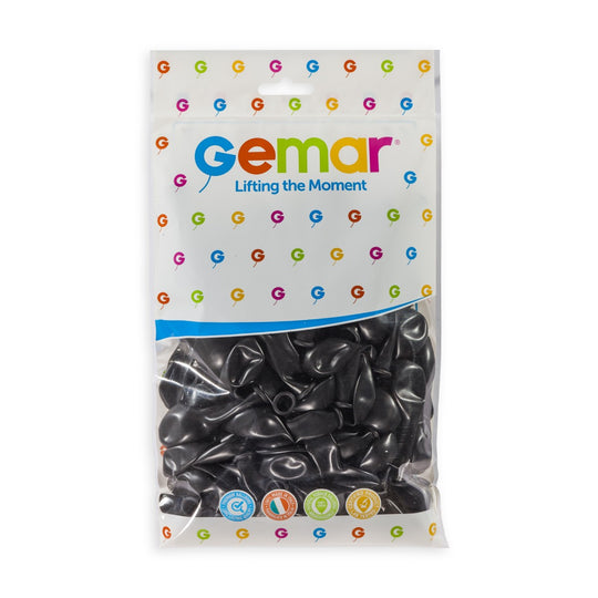 Gemar 5" Black #014 A50 50pcs Round Balloon — Italian store pack original 1200px