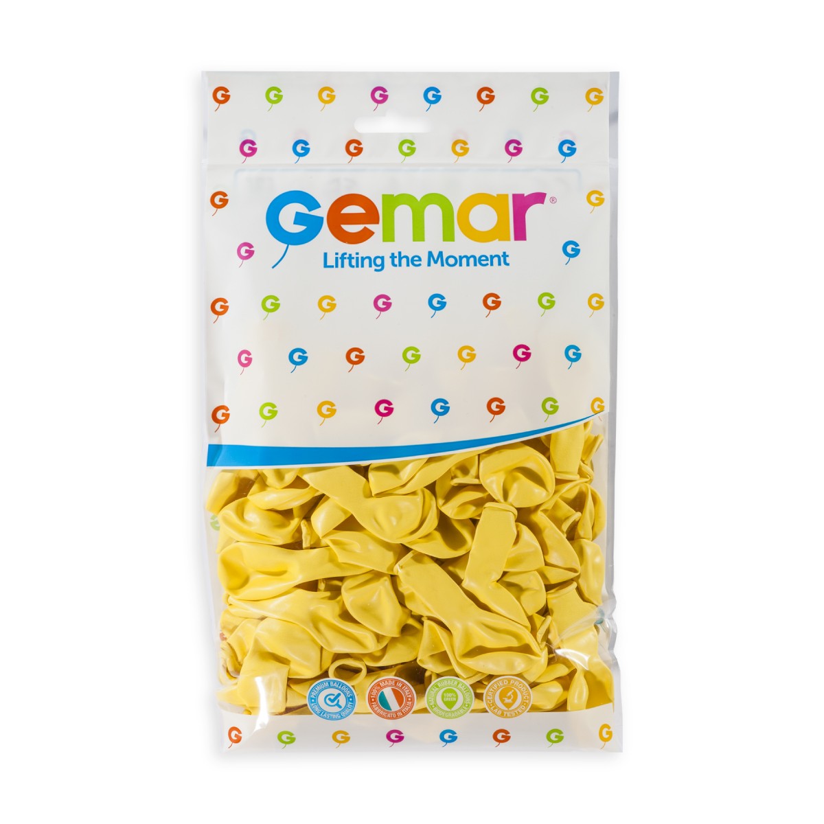 Gemar 5" Baby Yellow #043 A50 50pcs Round Balloon — Italian store pack original 1200px