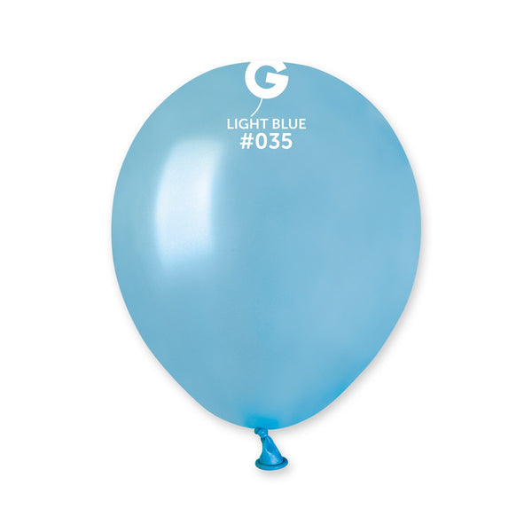 Gemar 5" Metallic Light Blue #035 AM50 50pcs Round Balloon — Italian store beauty original 1200px