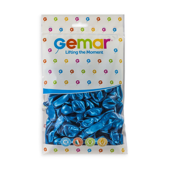 Gemar 5" Metallic Blue #036 AM50 50pcs Round Balloon — Italian store pack original 1200px