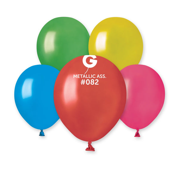 Gemar 5" Metallic Assorted #082 AM50 50pcs Round Balloon — Italian store beauty original 1200px