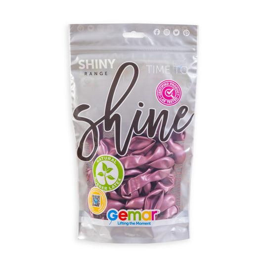 Gemar 5" Shiny Pink #091 AB50 50pcs Round Balloon — Italian store pack original 1200px