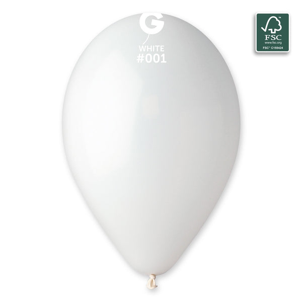 Gemar 13" White #001 G120 50pcs Round Balloon — Italian store beauty original 1200px