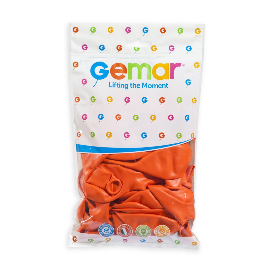 Gemar 13" Orange #004 G120 50pcs Round Balloon — Italian store pack original 1200px