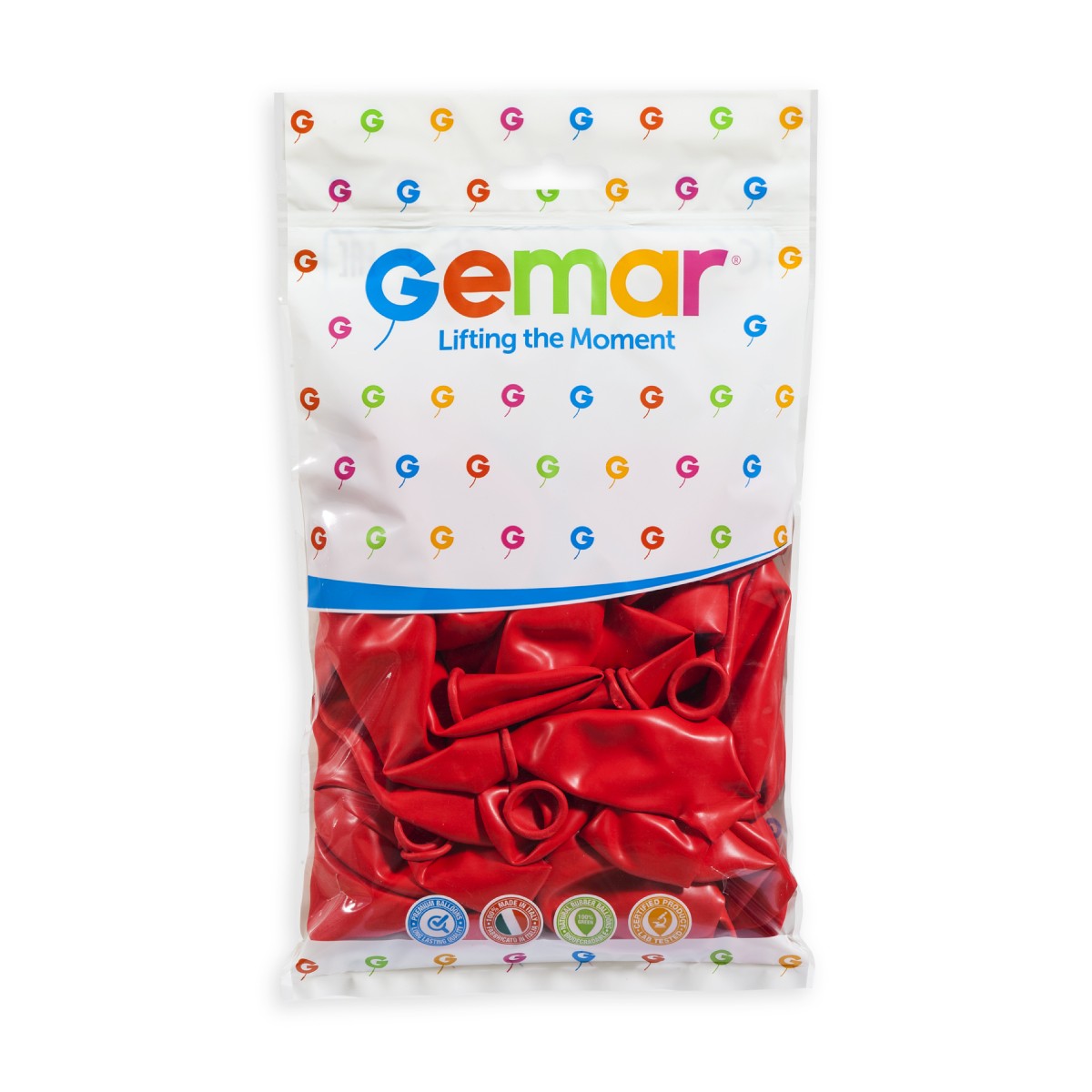 Gemar 13" Red #045 G120 50pcs Round Balloon — Italian store pack original 1200px