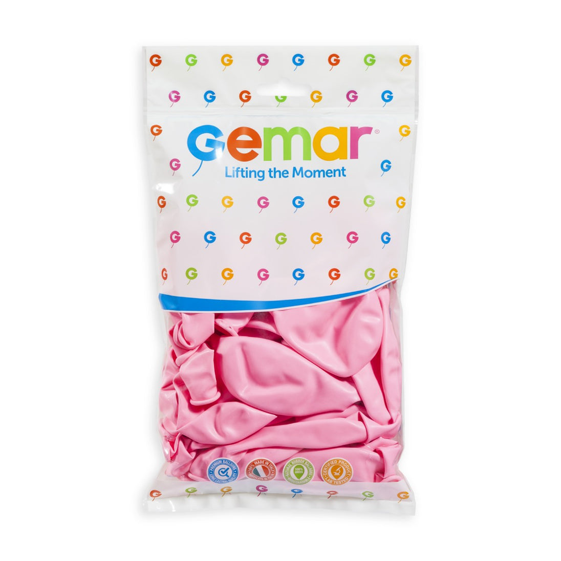 Gemar 13" Pink #057 G120 50pcs Round Balloon — Italian store pack original 1200px