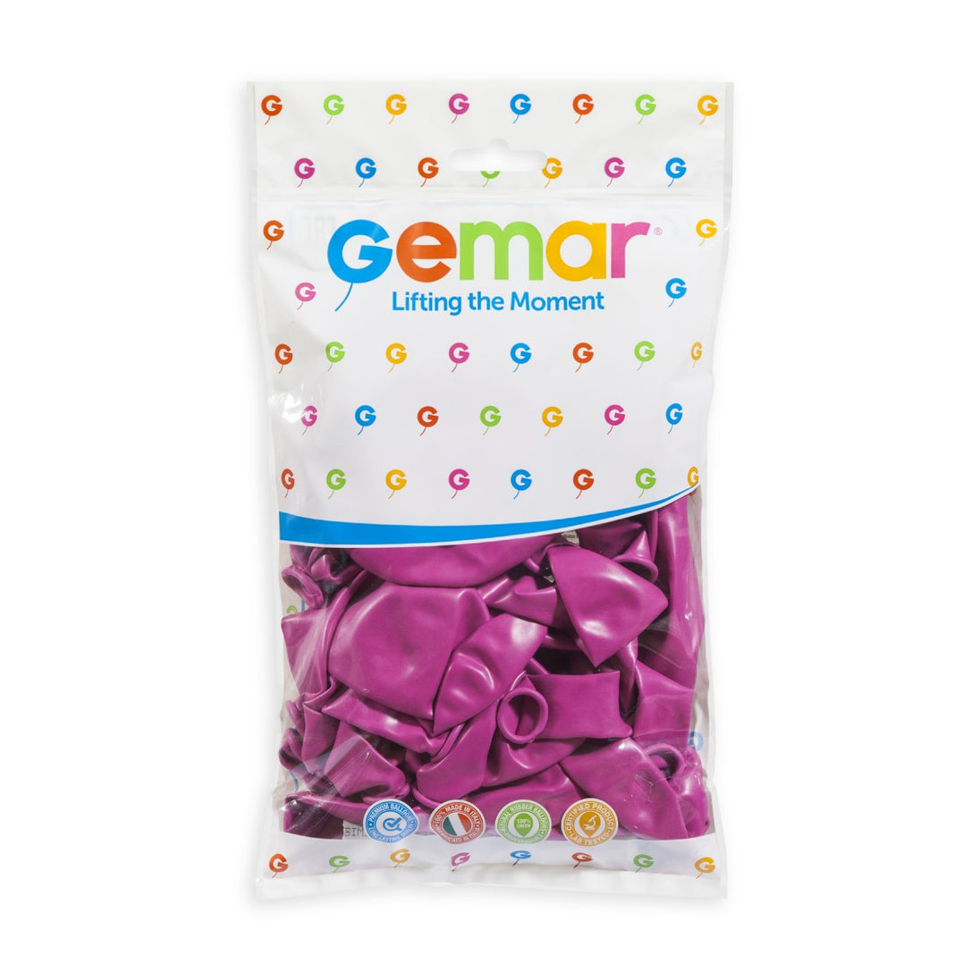 Gemar 13" Fuchsia #007 G120 50pcs Round Balloon — Italian store pack original 1200px