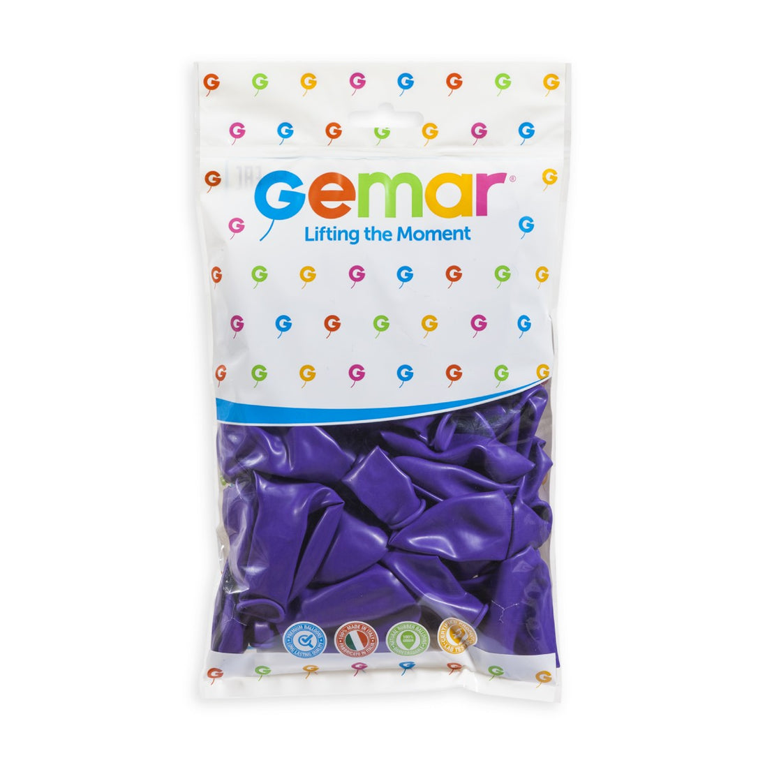 Gemar 13" Purple #008 G120 50pcs Round Balloon — Italian store pack original 1200px