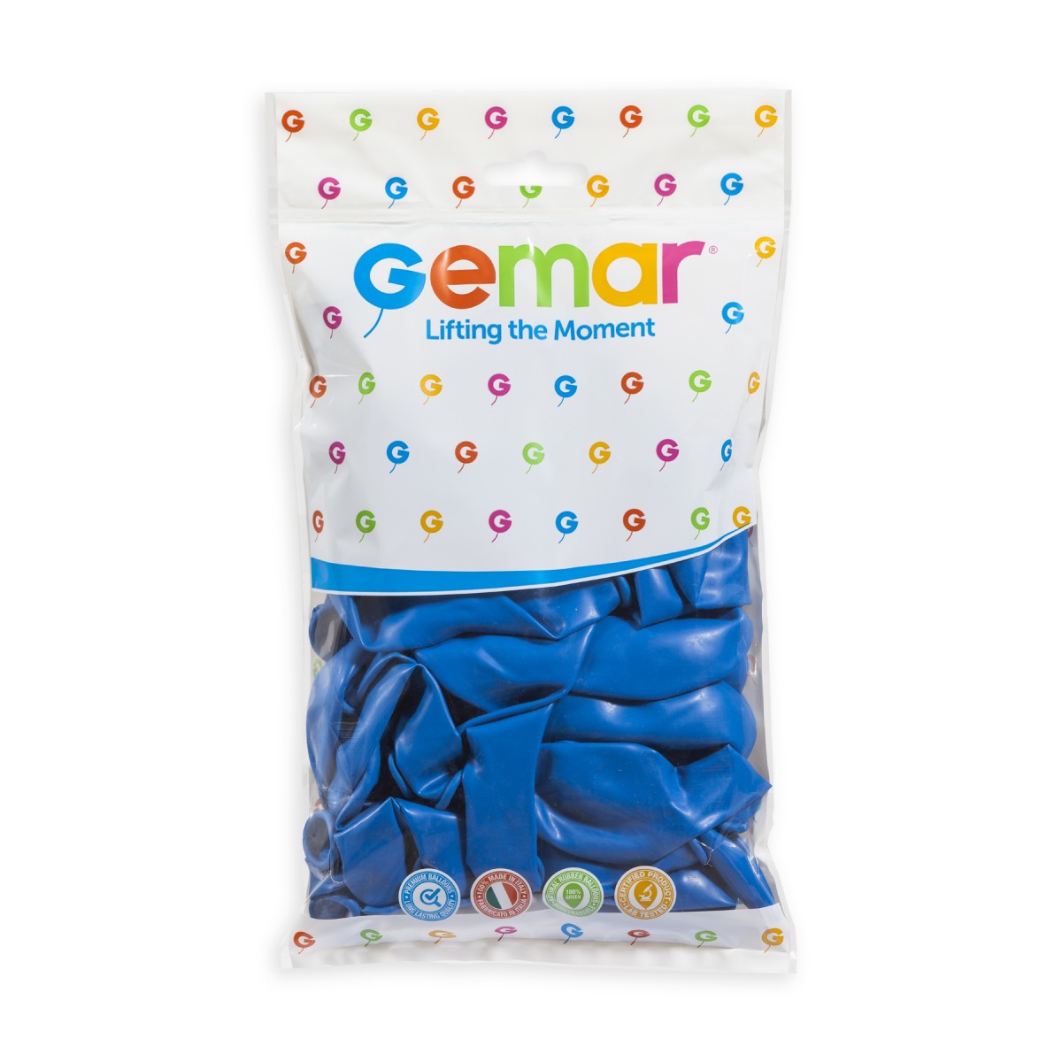 Gemar 13" Blue #010 G120 50pcs Round Balloon — Italian store pack original 1200px