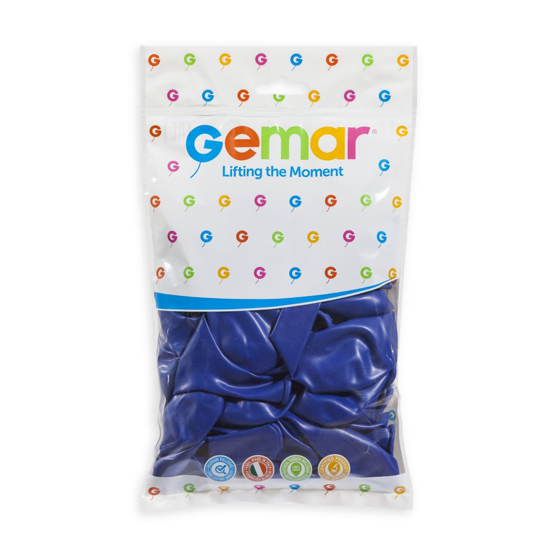Gemar 13" Royal Blue #046 G120 50pcs Round Balloon — Italian store pack original 1200px