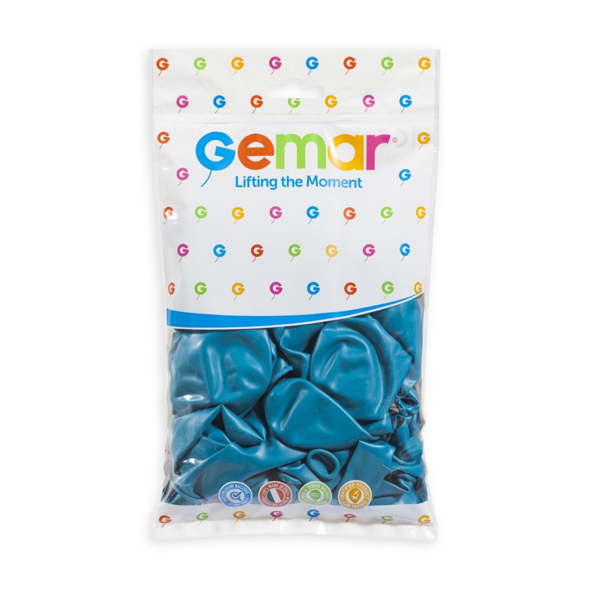 Gemar 13" Turquoise #068 G120 50pcs Round Balloon — Italian store pack original 1200px