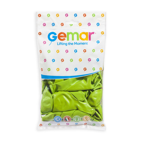Gemar 13" Light Green #011 G120 50pcs Round Balloon — Italian store pack original 1200px