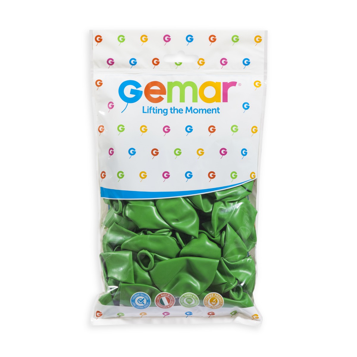 Gemar 13" Green #012 G120 50pcs Round Balloon — Italian store pack original 1200px