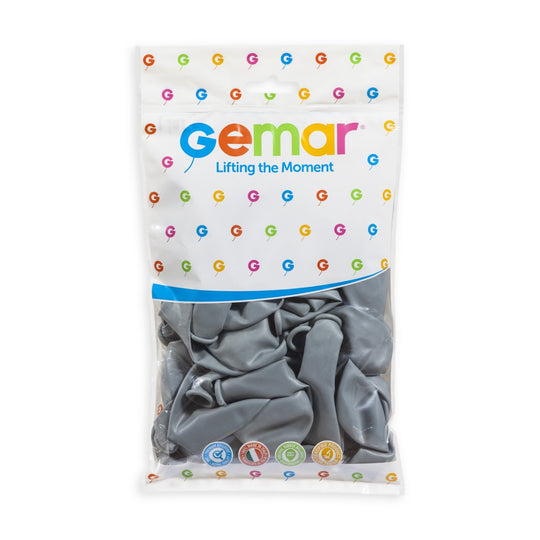 Gemar 13" Grey #070 G120 50pcs Round Balloon — Italian store pack original 1200px