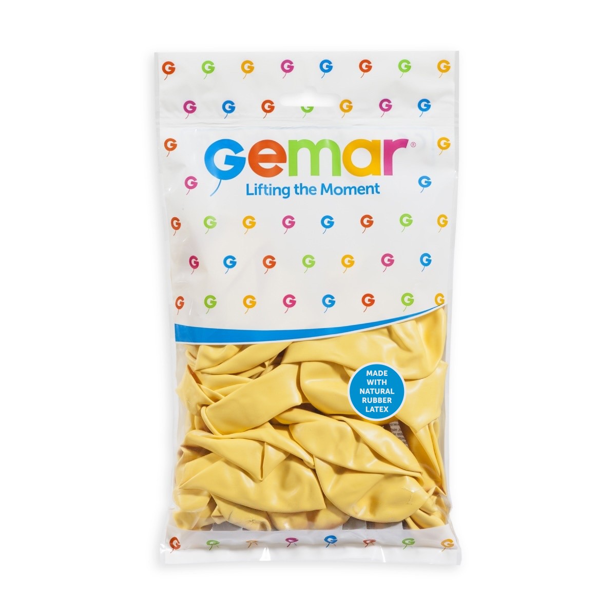 Gemar 13" Baby Yellow #043 G120 50pcs Round Balloon — Italian store pack original 1200px