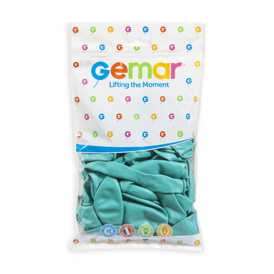 Gemar 13" Aquamarine #050 G120 50pcs Round Balloon — Italian store pack original 1200px