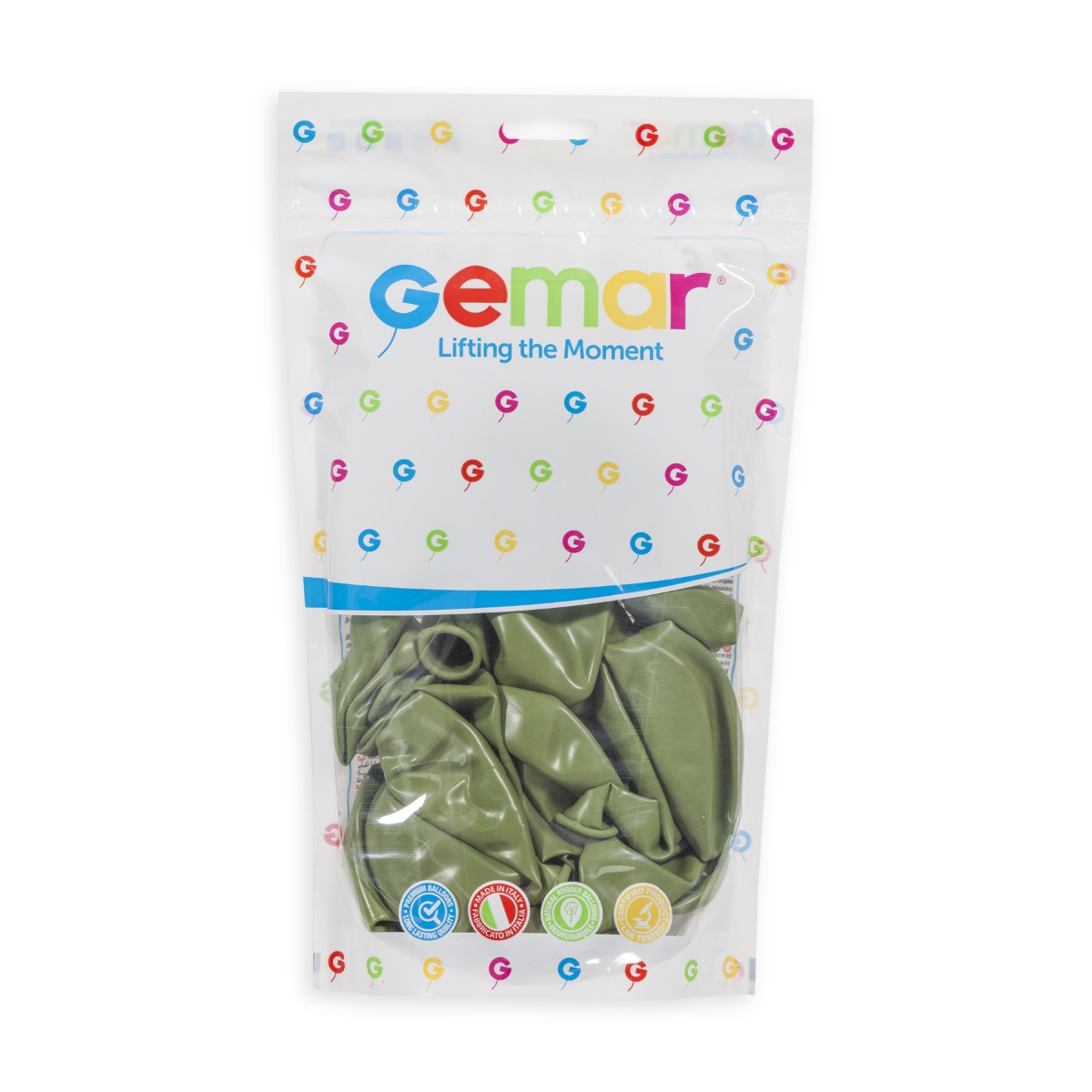 Gemar 13" Jungle Green #098 G120 50pcs Round Balloon — Italian store pack original 1200px