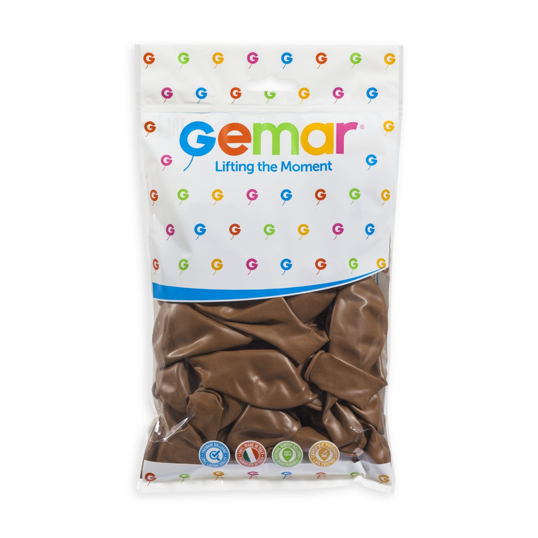 Gemar 13" Mocha #076 G120 50pcs Round Balloon — Italian store pack original 1200px