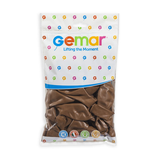 Gemar 13" Mocha #076 G120 50pcs Round Balloon — Italian store pack original 1200px
