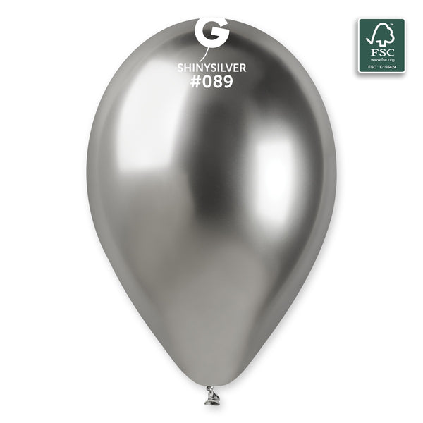 Gemar 13" Shiny Silver #089 GB120 50pcs Round Balloon — Italian store beauty original 1200px