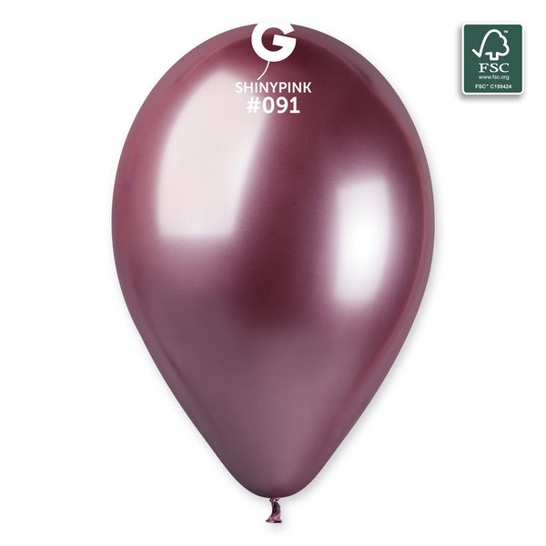 Gemar 13" Shiny Pink #091 GB120 50pcs Round Balloon — Italian store beauty original 1200px