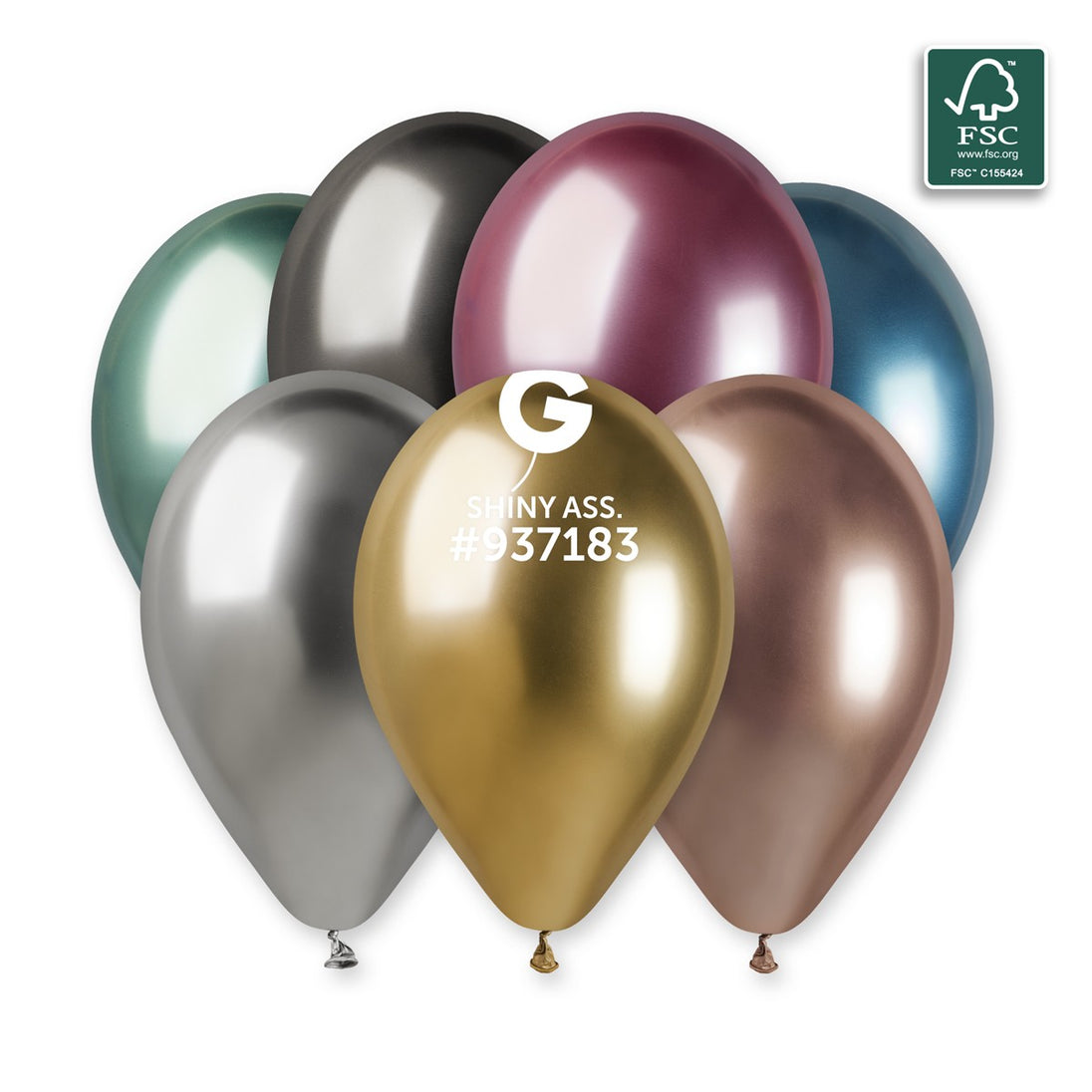 Gemar 13" Shiny Assorted #937183 GB120 50pcs Round Balloon — Italian store beauty original 1200px