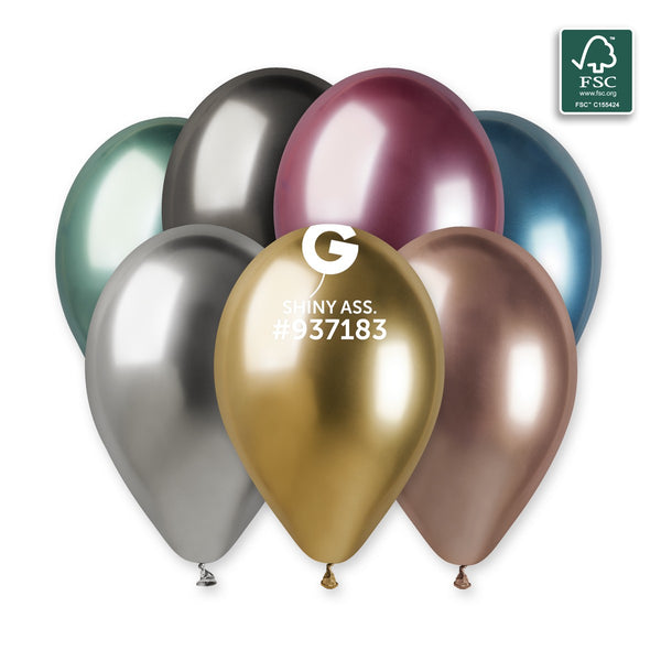 Gemar 13" Shiny Assorted #937183 GB120 50pcs Round Balloon — Italian store beauty original 1200px