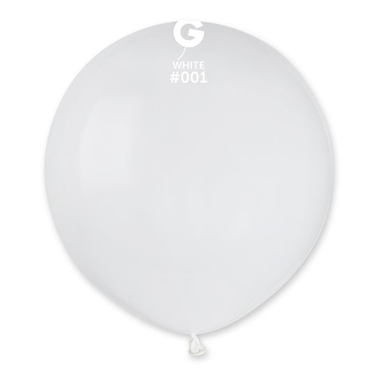 Gemar 19" White #001 G19 25pcs Round Balloon — Italian store beauty original 1200px