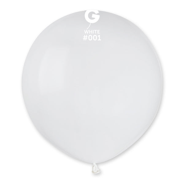 Gemar 19" White #001 G19 25pcs Round Balloon — Italian store beauty original 1200px